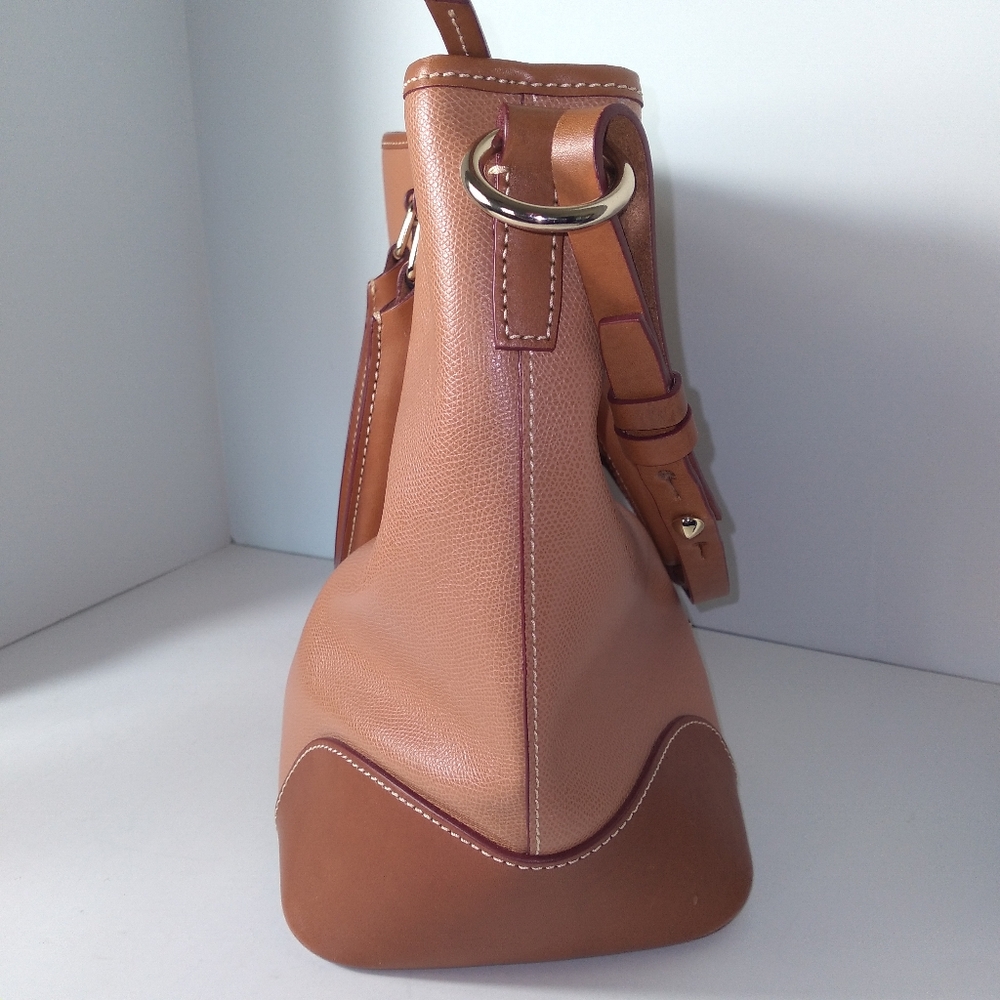 Authentic Dooney & Bourke Shelby Shopper Carmel/Tan Leather Tote and Wallet Set - Picture 16 of 16